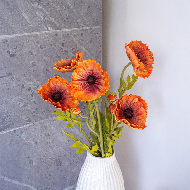 Orange artificial poppy