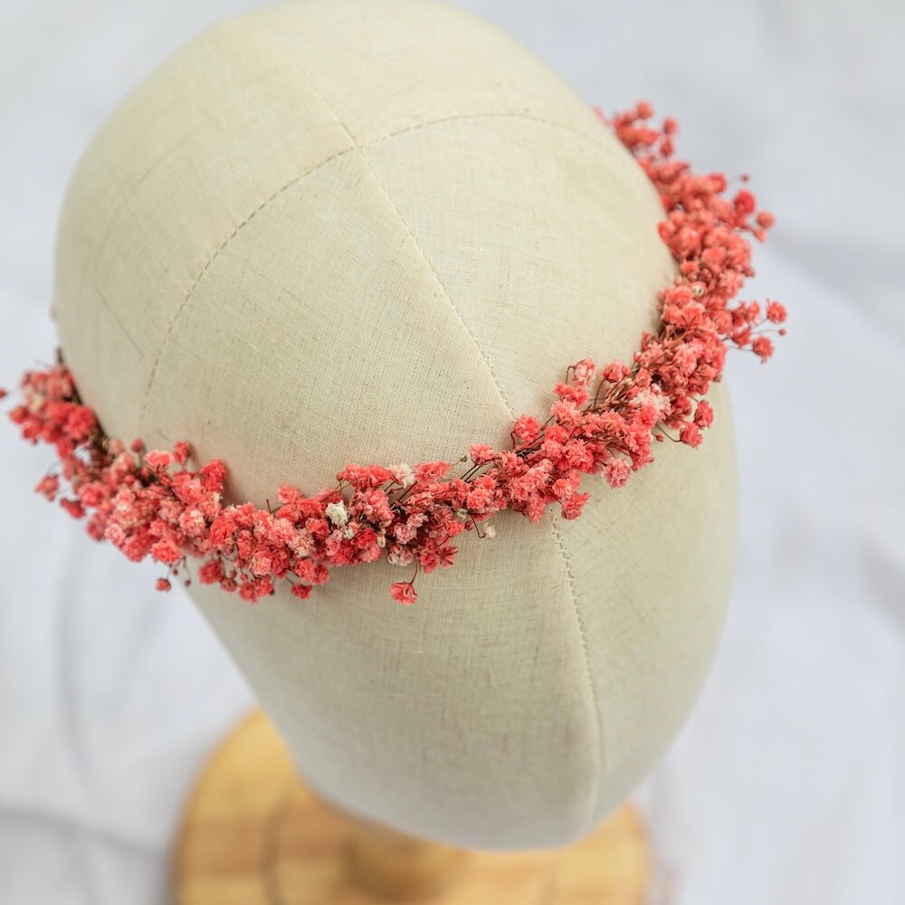 Couronne de gypsophile rose pour mariage - Flowrette