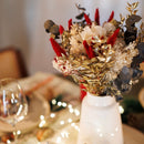 Bouquet fleurs séchées et stabilisées de Noël vert