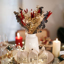 Bouquet fleurs séchées et stabilisées de Noël vert