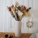 Bouquet fleurs séchées et stabilisées de Noël vert