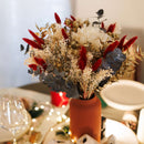 Bouquet fleurs séchées et stabilisées de Noël vert