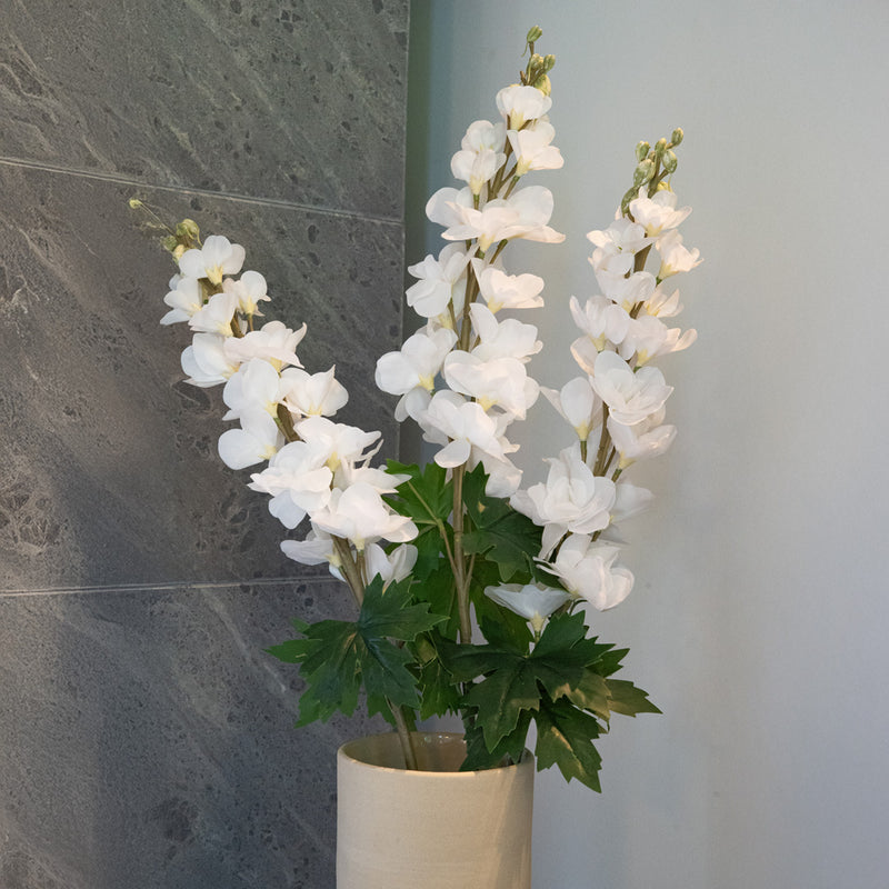 Flowrette delphinium blanc fleur artificielle real touch