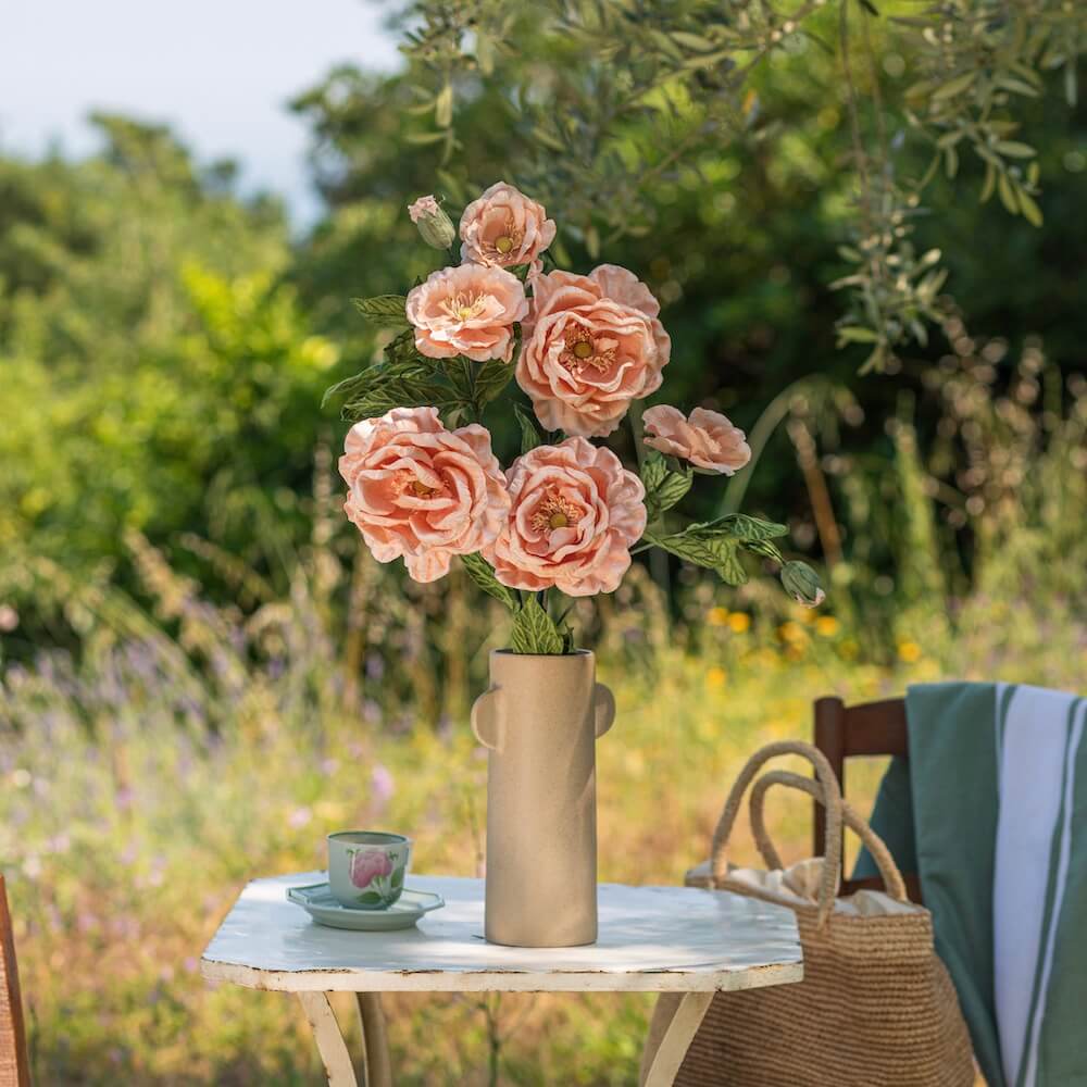 Rose Caroline abricot en papier ambiance florale - Flowrette