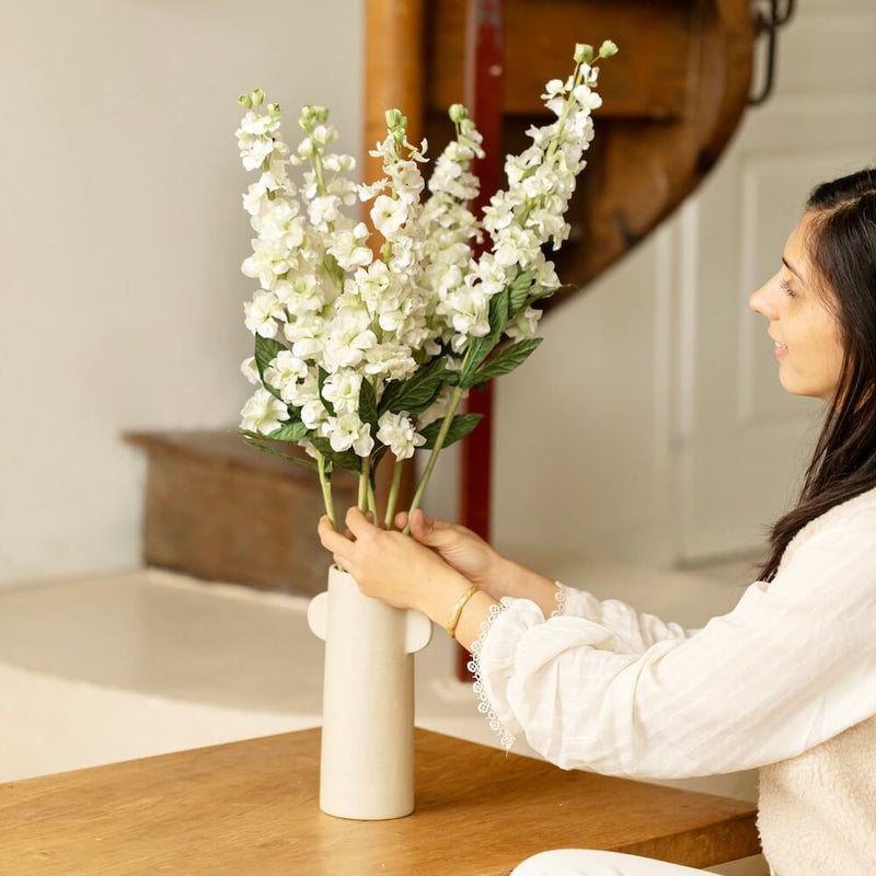 Delphinium en papier blanc, vidéo présentation - Flowrette