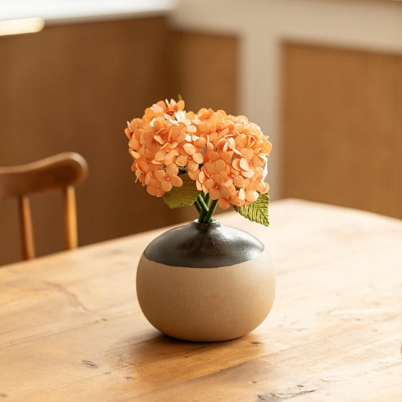 Petit hortensia en papier orange, vidéo présentation - Flowrette