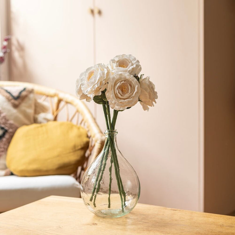 Rose anglaise blanche en papier, vidéo présentation - Flowrette