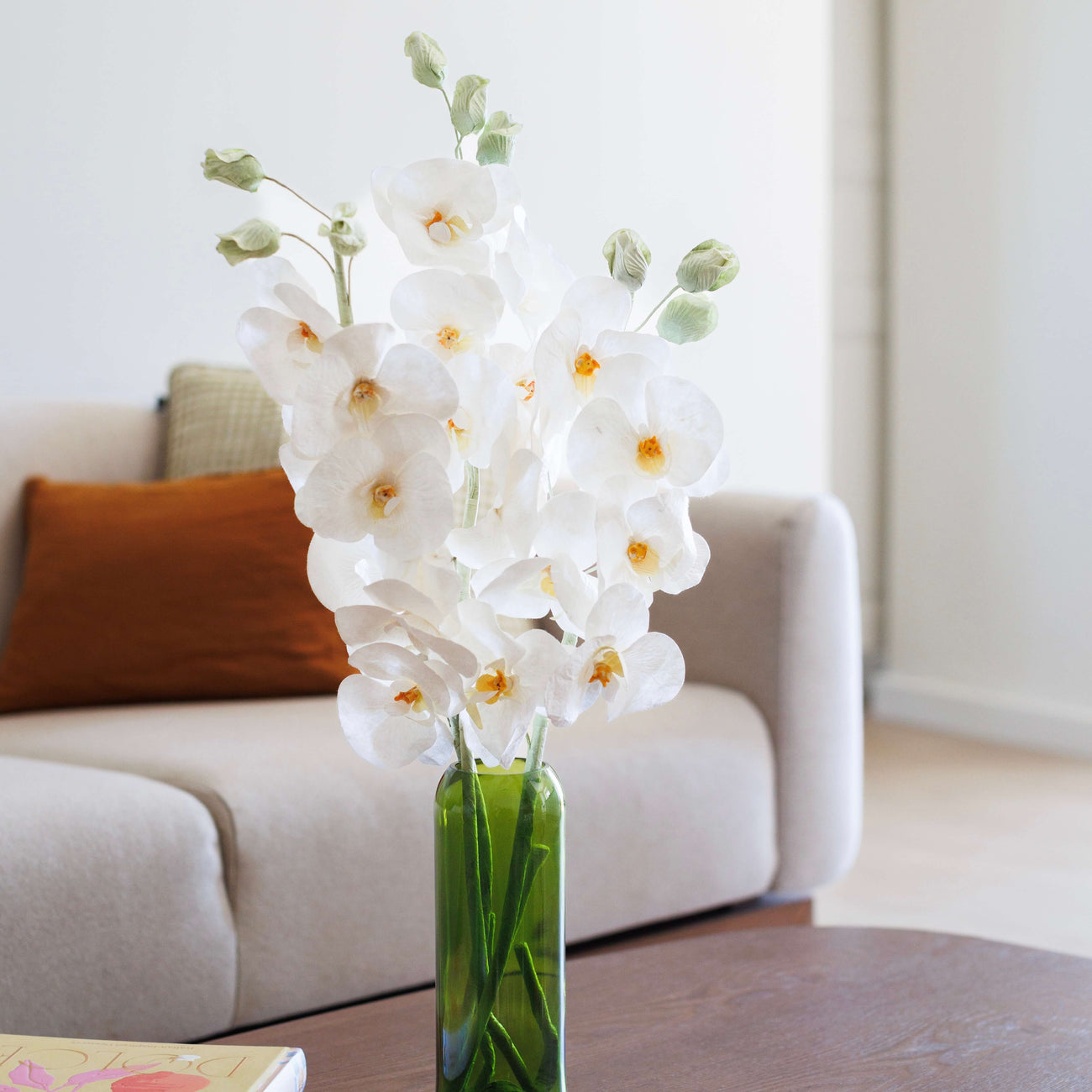 Orchidée papillon en papier blanc, vue de face - Flowrette