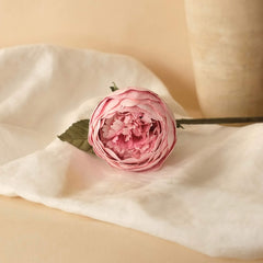 Dark pink paper peony button