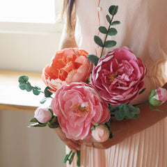 Bouquet en papier trio de pivoines