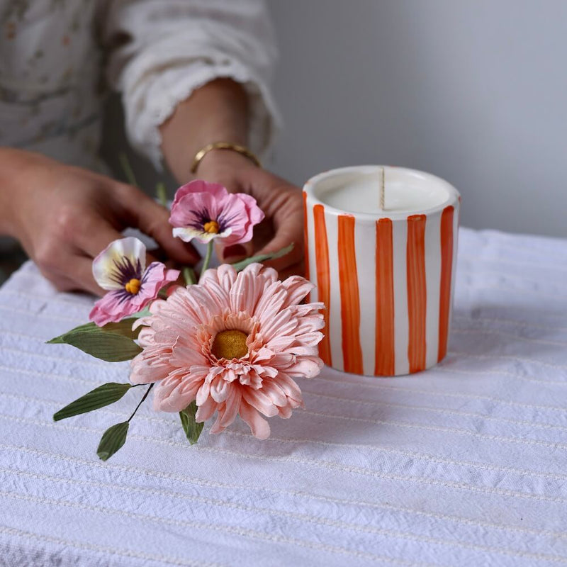 Coffret lueur florale orange, détail du contenu - Flowrette