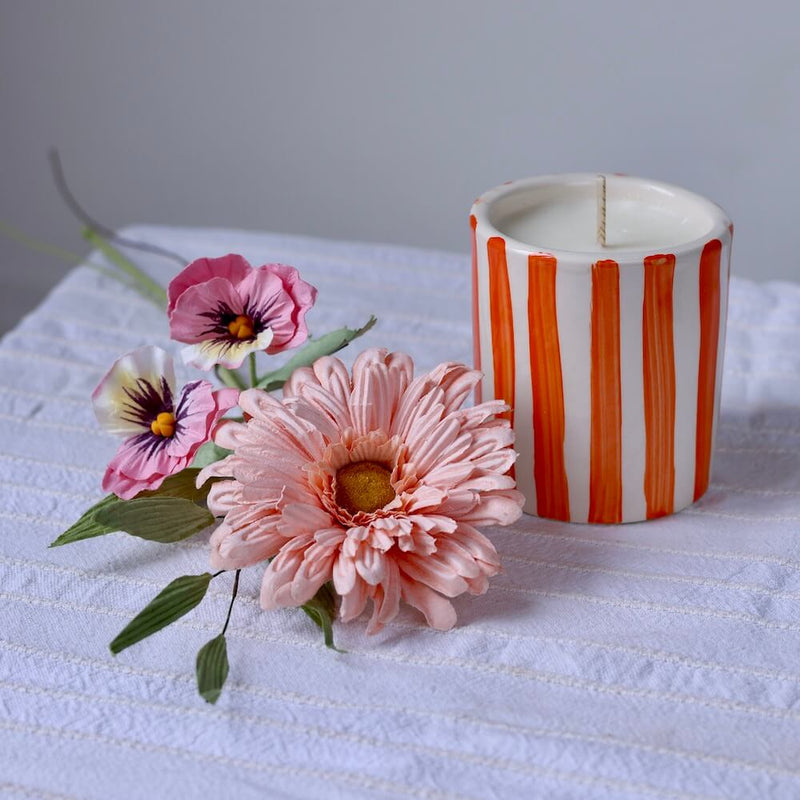 Coffret cadeau orange avec fleurs en papier - Flowrette