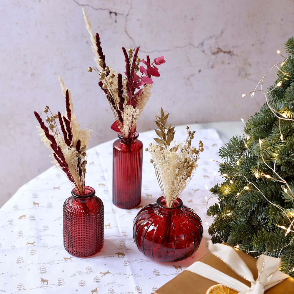Coffret joie avec décoration de Noël, vue de face - Flowrette