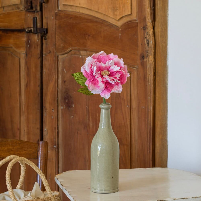 Plateau émaillé rose pivoine