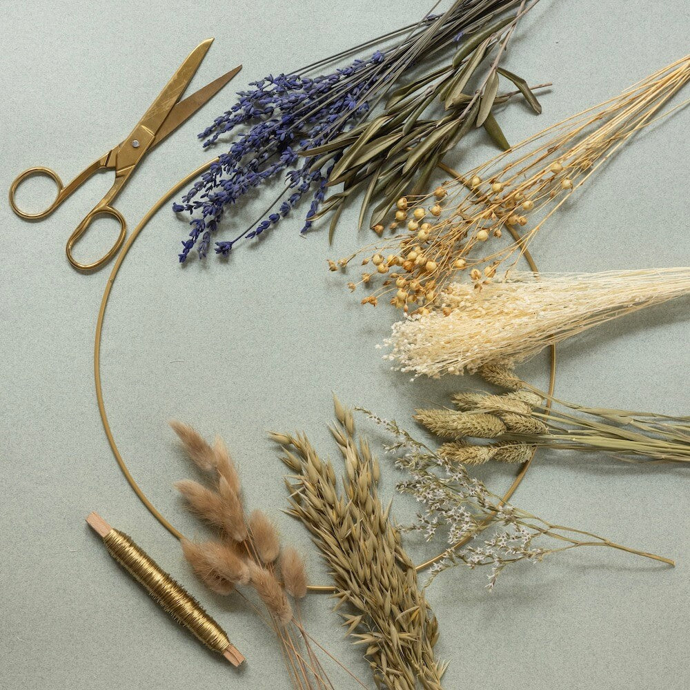 Kit DIY couronne Lombok, fleurs séchées en vrac - Flowrette