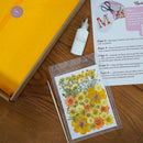 Kit DIY herbier abécédaire jaune, coffret fleurs pressées - Flowrette