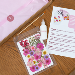 Kit DIY herbier abécédaire rose
