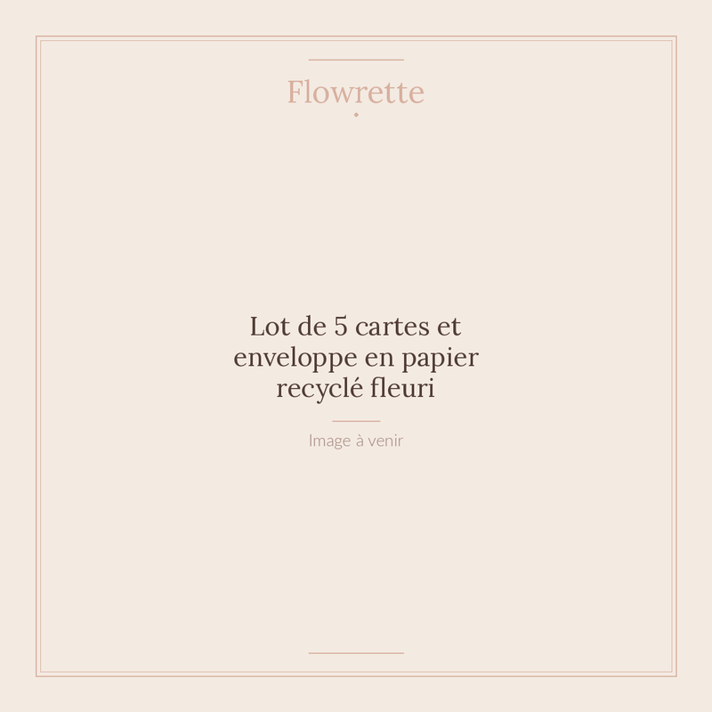 Lot de 5 cartes et enveloppe en papier recyclé fleuri - Flowrette