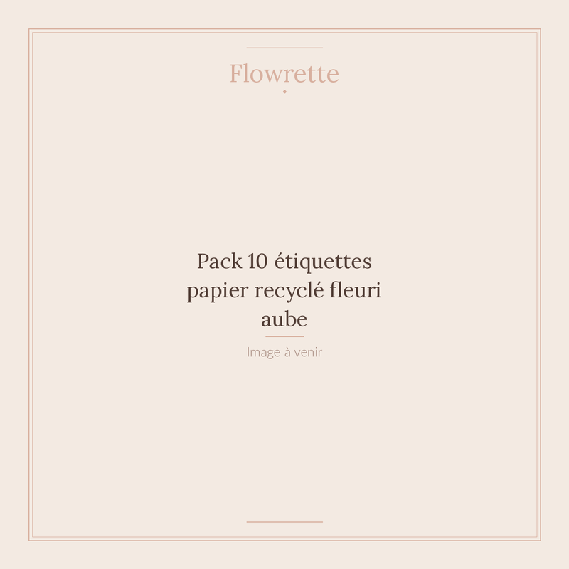Pack 10 étiquettes papier recyclé fleuri aube - Flowrette