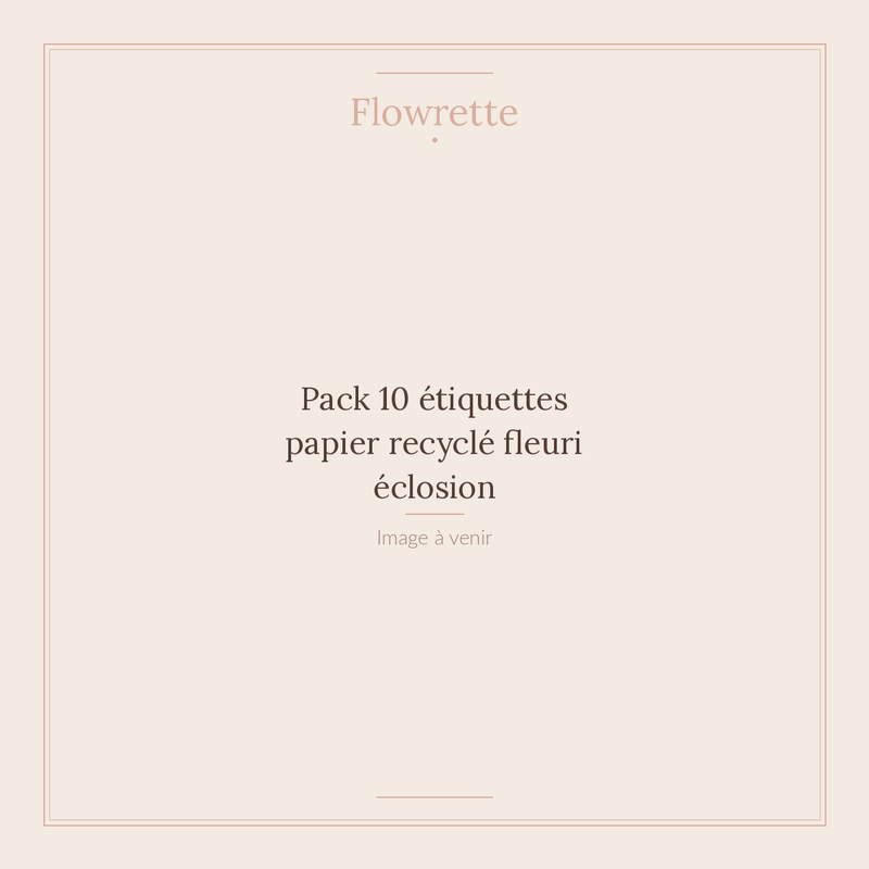 Pack 10 étiquettes papier recyclé fleuri éclosion - Flowrette