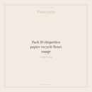 Pack 10 étiquettes papier recyclé fleuri nuage - Flowrette