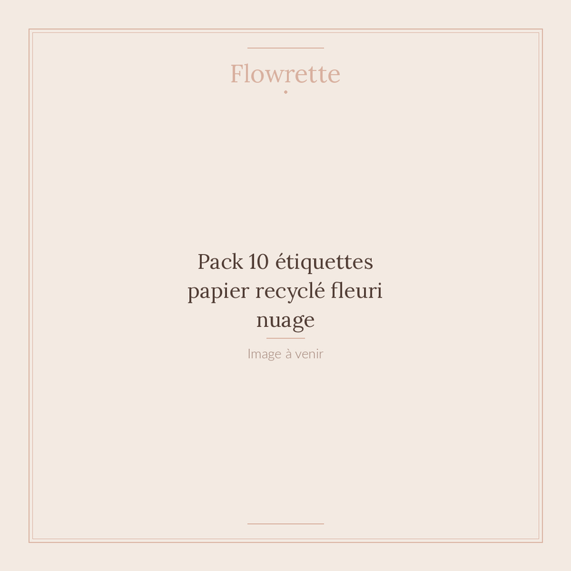 Pack 10 étiquettes papier recyclé fleuri nuage - Flowrette