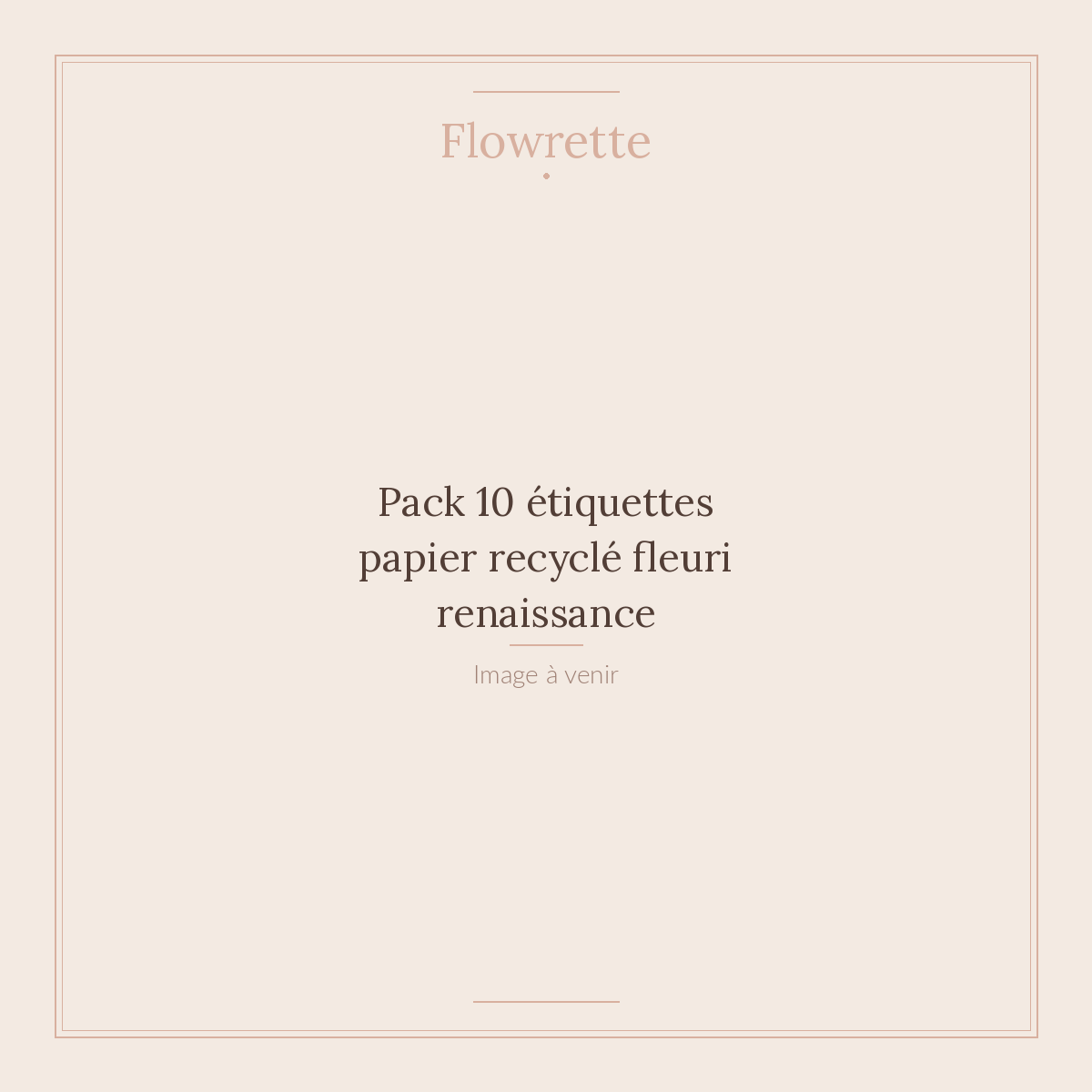 Pack 10 étiquettes papier recyclé fleuri renaissance - Flowrette