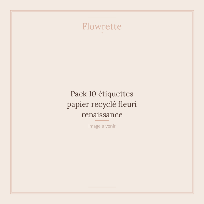 Pack 10 étiquettes papier recyclé fleuri renaissance - Flowrette