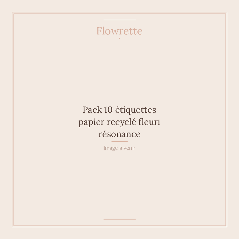 Pack 10 étiquettes papier recyclé fleuri résonance - Flowrette