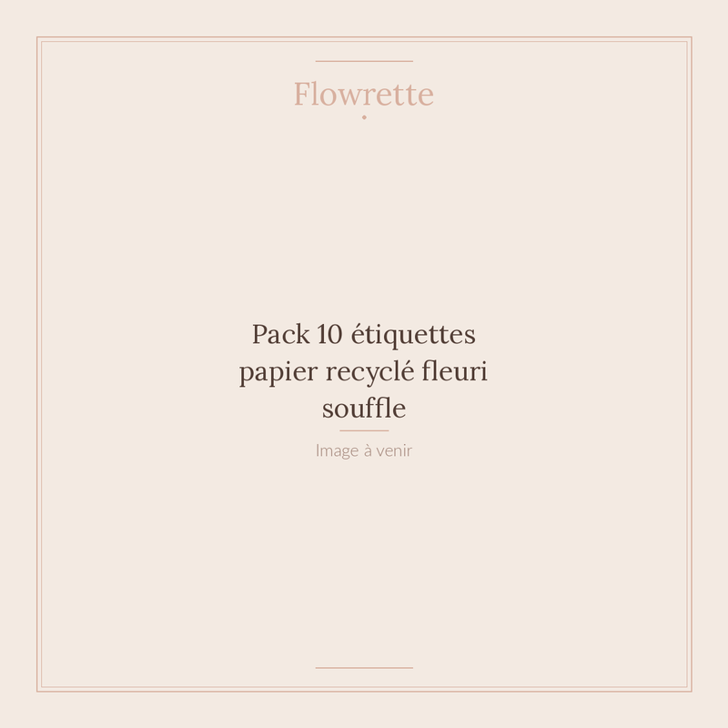 Pack 10 étiquettes papier recyclé fleuri souffle - Flowrette