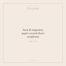 Pack 10 étiquettes papier recyclé fleuri symphonie - Flowrette