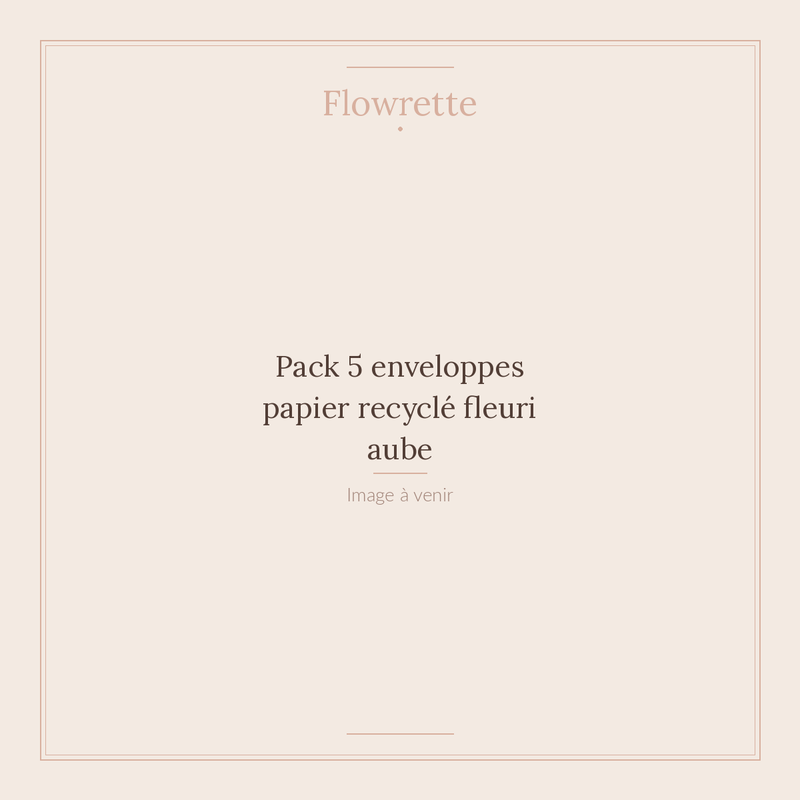 Pack 5 enveloppes papier recyclé fleuri aube - Flowrette