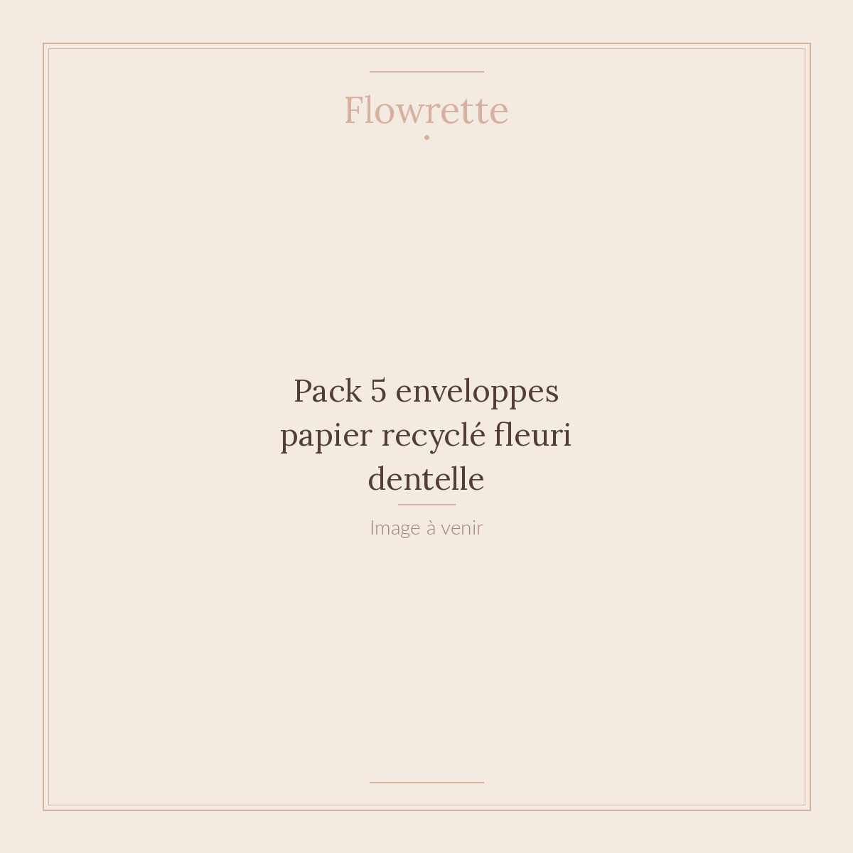 Pack 5 enveloppes papier recyclé fleuri dentelle - Flowrette