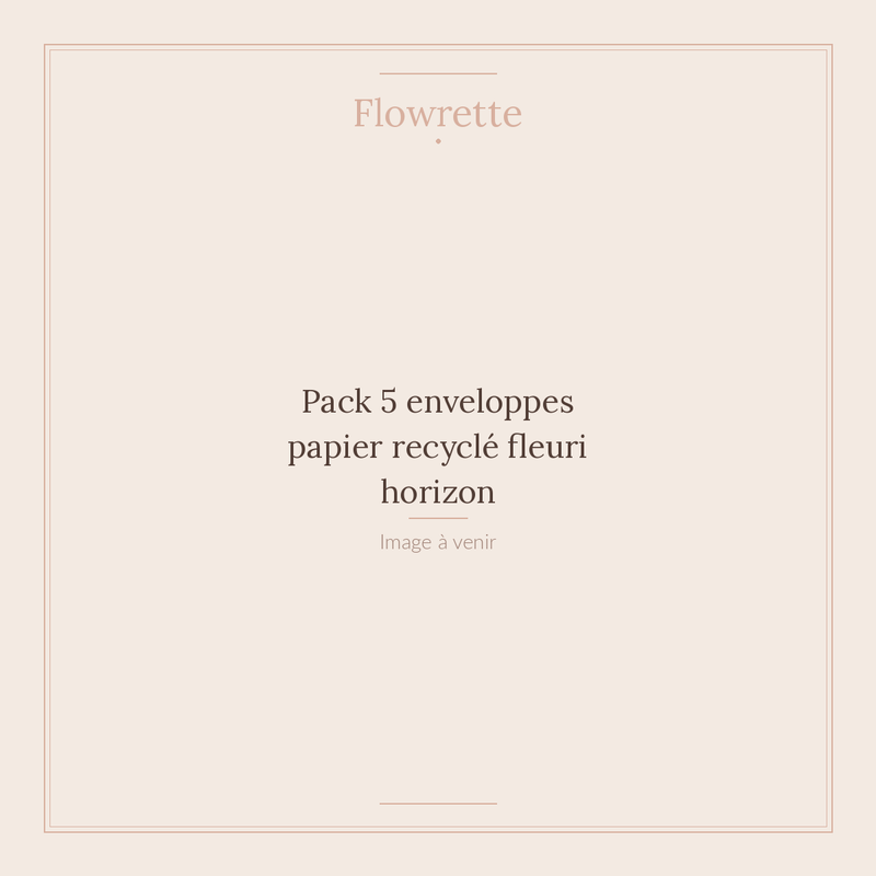 Pack 5 enveloppes papier recyclé fleuri horizon - Flowrette