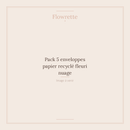 Pack 5 enveloppes papier recyclé fleuri nuage - Flowrette