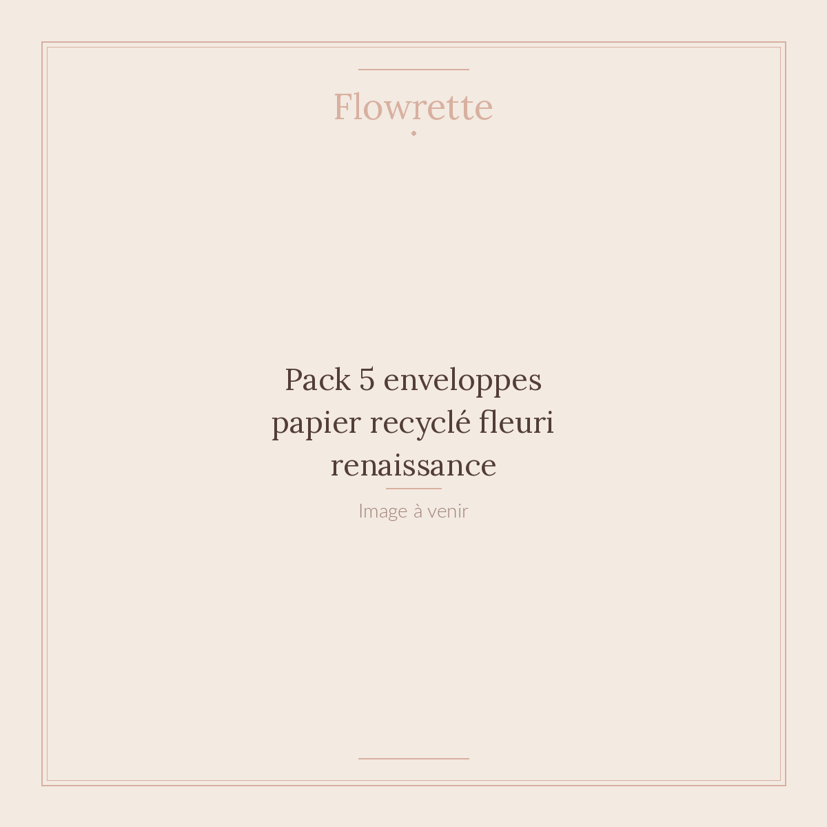Pack 5 enveloppes papier recyclé fleuri renaissance - Flowrette