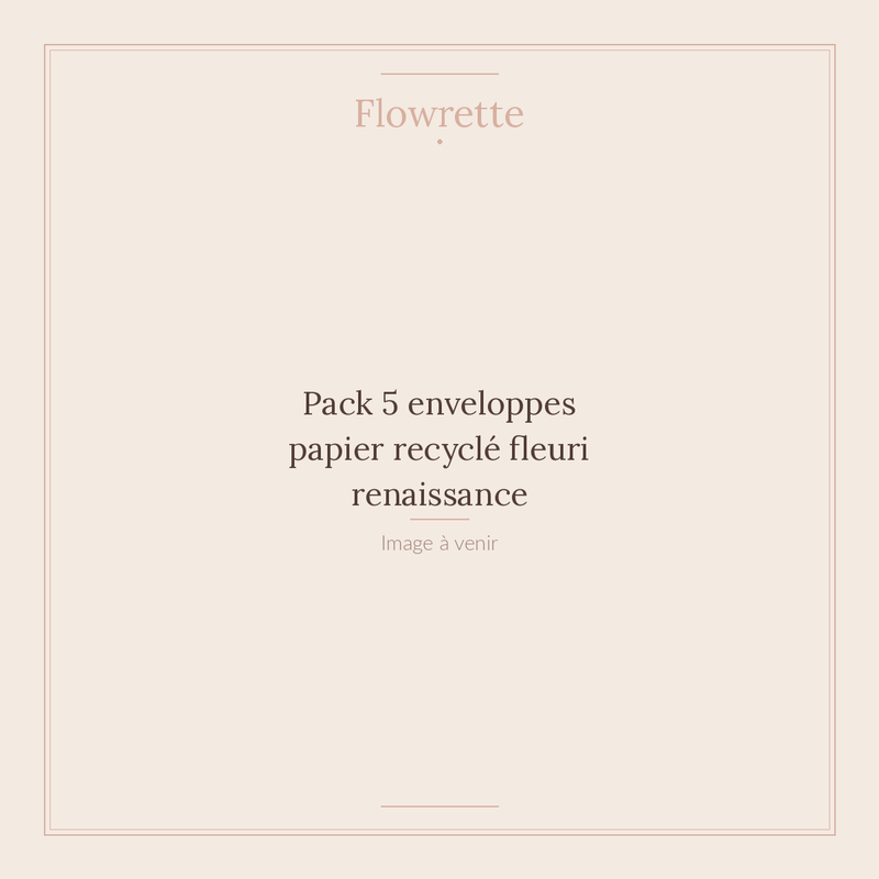 Pack 5 enveloppes papier recyclé fleuri renaissance - Flowrette