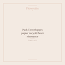 Pack 5 enveloppes papier recyclé fleuri résonance - Flowrette
