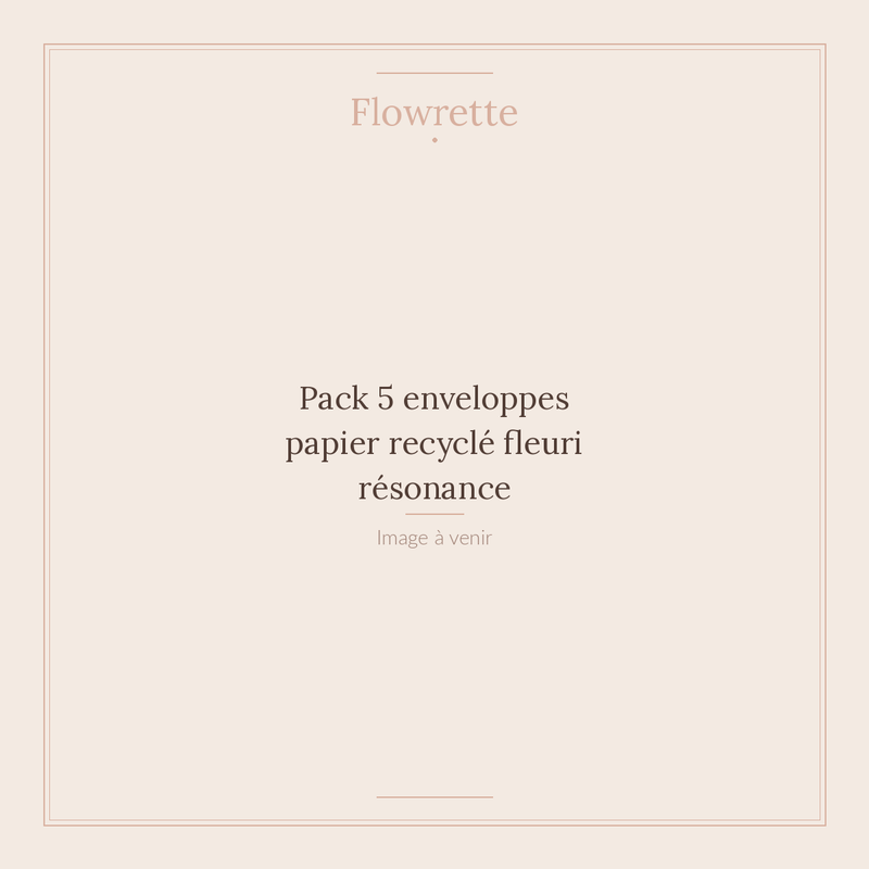 Pack 5 enveloppes papier recyclé fleuri résonance - Flowrette