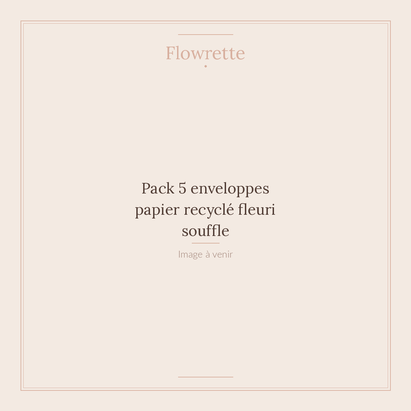 Pack 5 enveloppes papier recyclé fleuri souffle - Flowrette