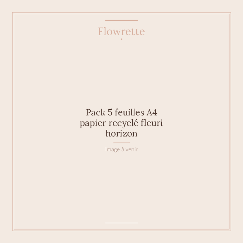 Pack 5 feuilles A4 papier recyclé fleuri horizon - Flowrette