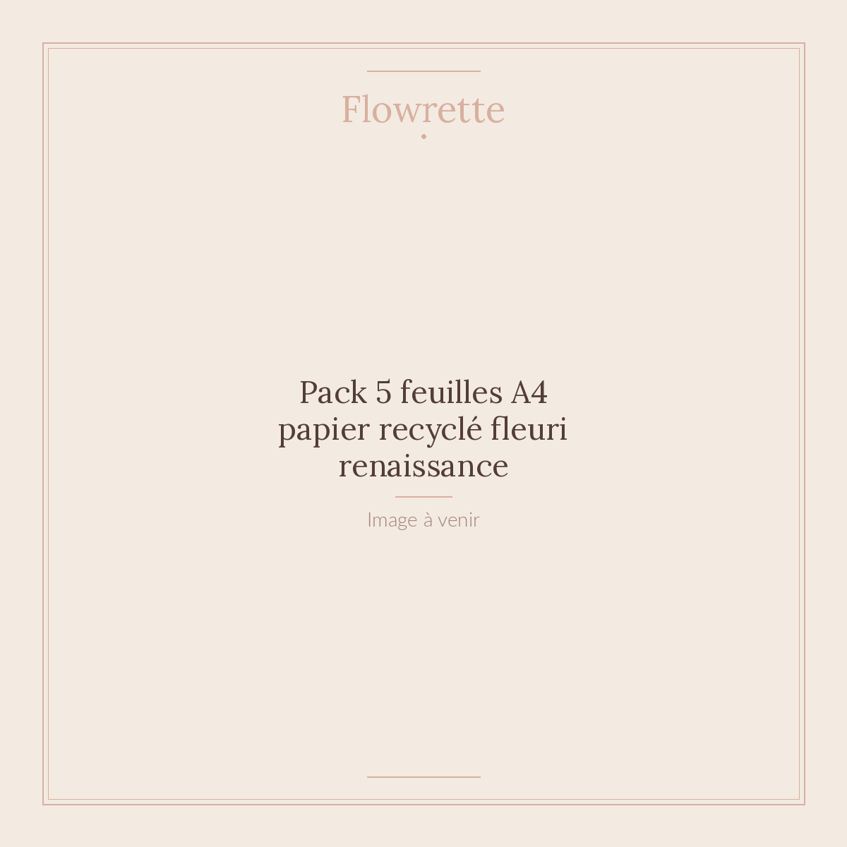 Pack 5 feuilles A4 papier recyclé fleuri renaissance - Flowrette