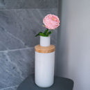 Flowrette Rose rose pâle artificielle real touch, fleur réaliste à la tige, fausse rose déco intérieure