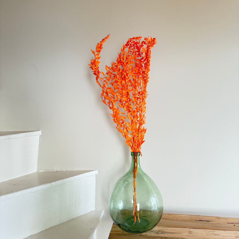 Botte fleurs stabilisées Ruscus Pêche