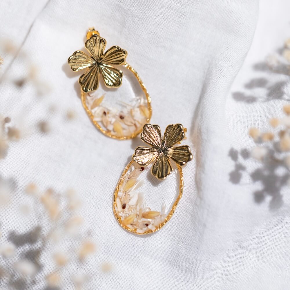 Grandes boucles d'oreilles fleuries Daisy en résine - Flowrette