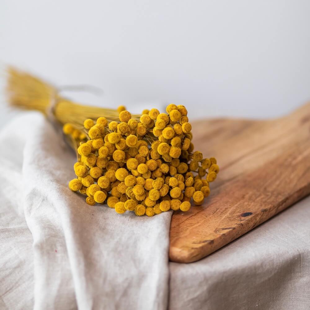 Botte Botao jaune en fleurs séchées, vue d'ensemble - Flowrette