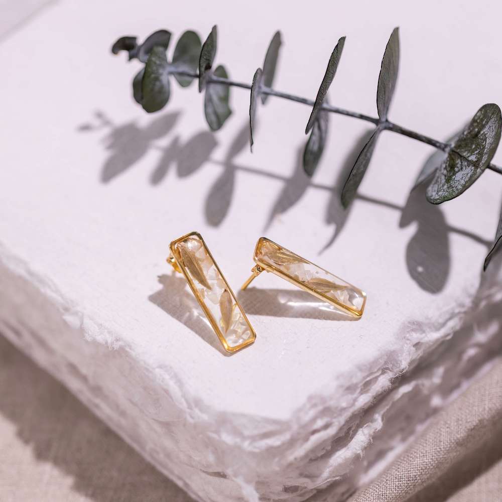 Petites boucles d'oreilles Perline fleurs séchées naturelles - Flowrette