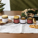 Set de 4 bougies de Noël fleuries, vue de face - Flowrette