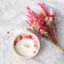 Coffret charmant idée cadeau, détail bouquet fleurs séchées roses - Flowrette
