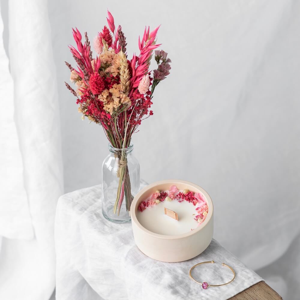 Coffret charmant idée cadeau, vue d'ensemble composition fête des mères - Flowrette